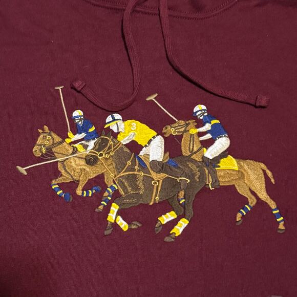 NWT Polo Ralph Lauren Triple Pony Embroidered Hoodie Size Small - Picture 2 of 7